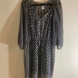 Sheer floral pattern dress